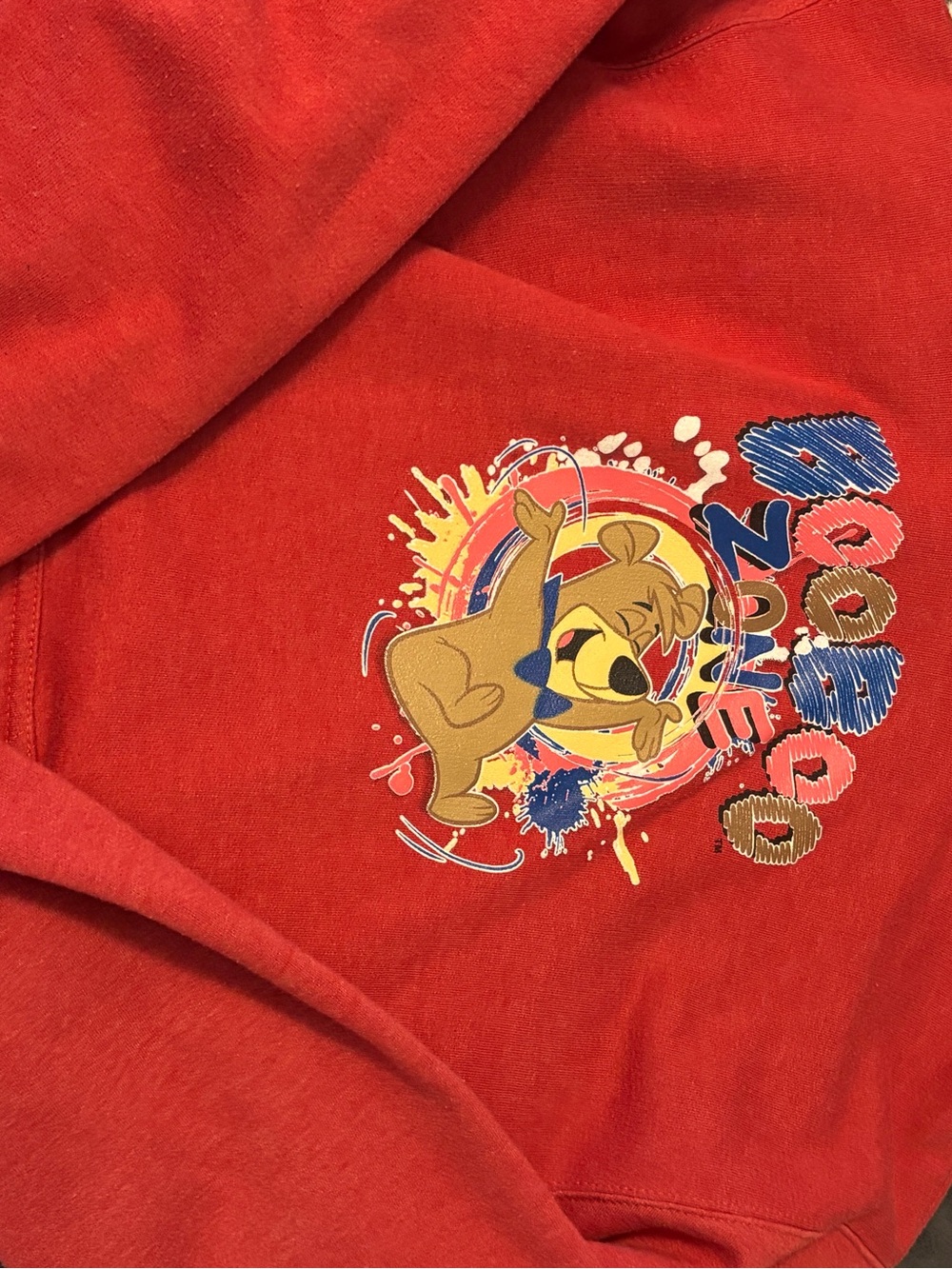 Luxe Red Kids Cartoon Graphic Hoodie